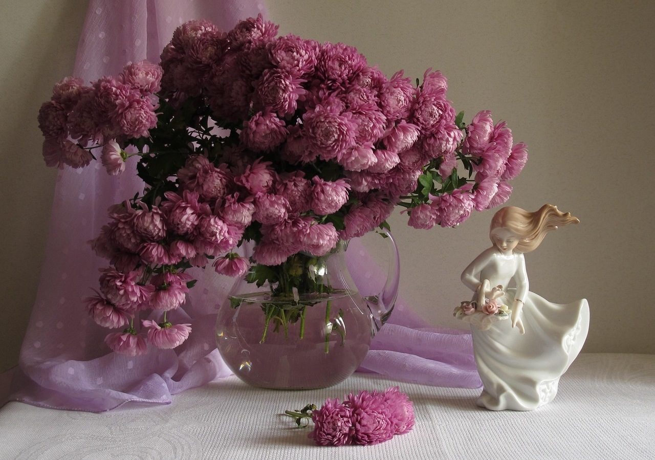 Красивые букеты цветов с ангелочками